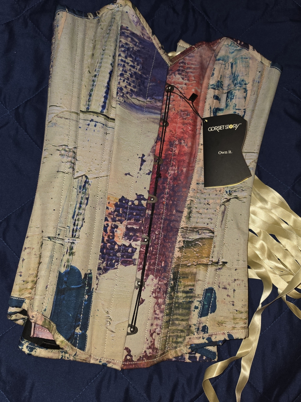 Corset Story Multicolor Painted-Print Corset